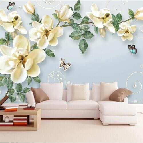 Beibehang Custom wallpaper 3d photo mural modern minimalist hand-painted oil painting flower European background wall decoration