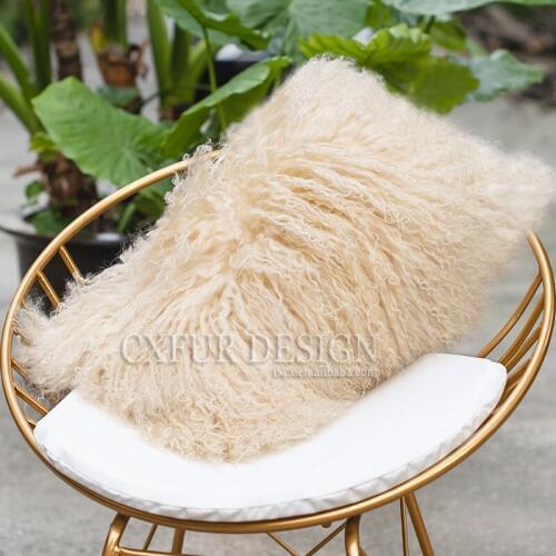 FREE SHIPPING CX-D-01K Home Decorative Mongolian Lamb Fur Pillow Cover Pillow Case Cushion Cover