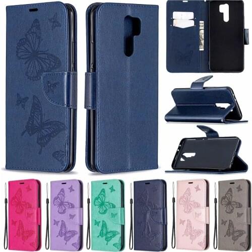 Butterfly leather Wallet Phone Case For XiaoMi RedMi Note 10 9 8 7 Pro 6 6A 7 7A 8 8A 9 9A 9C Mi POCO F3 X3 M3 Cases