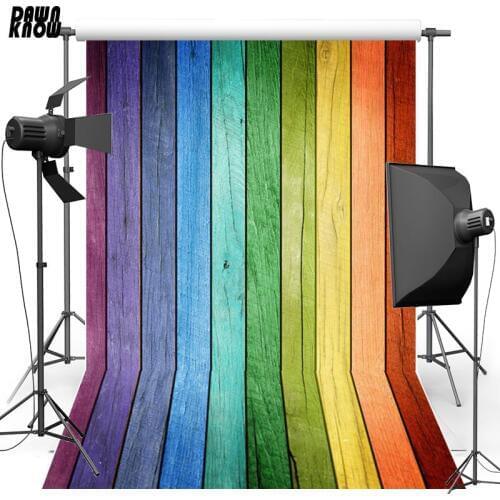 DAWNKNOW Wood Wall Photography Background For Wedding Colorful Wood Floor Customize Personal Backdrop Newborn Photocall G411