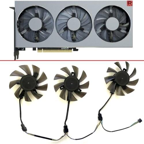 DIY 3PCS Cooling Fan For ASUS RADEONVII-16G Amd Xfx Radeon VII 75MM FD7010H12S DC 12V Graphics Video Card Fan Fan replacement
