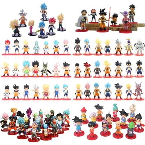 Dragon Ball Z Anime Figure Action Figurine Son Goku Figma Q Version 8CM Statue Vegeta DBZ Frieza Toys For Kid Desktop Collection