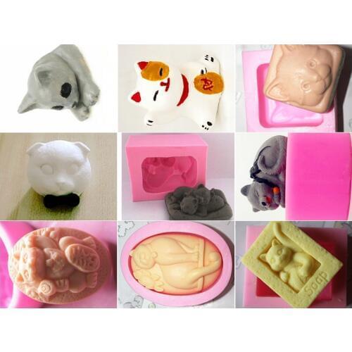 Cat head series aromatherapy plaster gypsum air outlet clip soap mold fondant decorative mould