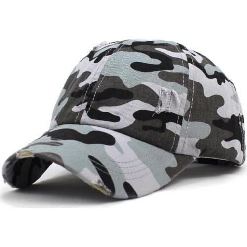 Camouflage Print Cotton Baseball Cap Adjustable Outdoor Snapback Hats for Men and Women 256