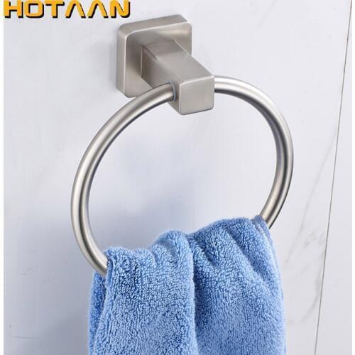 HOTAAN Free shipping Stainless steel ring wall mount towel ring bathroom accessories bath towel holder bath hardware YT-13491