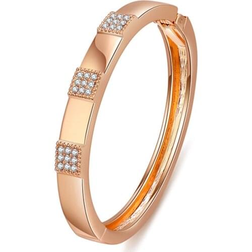 Fashion Jewelry Bangle Bracelets With Crystal Rhinestone Pave Opening Bangle For Women Accessories