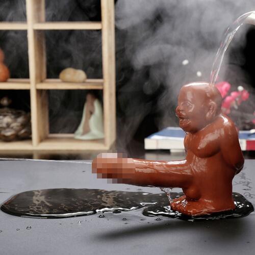 Powerful man Chinese Tibet redware statues funny Dildos Plugs Toy Anal Furry tea pet The tea favors Teapot; Yixing clay teapot