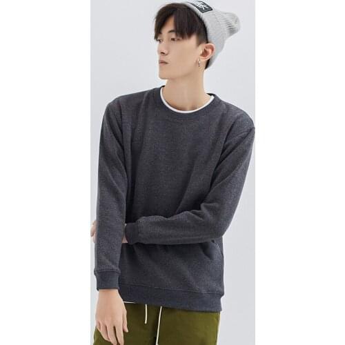 Simple Basic Sweatshirt Black Gray White Blue 2019 Spring Men Sweatshirts Solid Color Hoodies Casual Warm Fleece Pullover 100kg