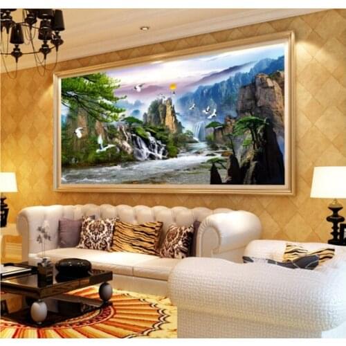 Money flow cross stitch kit Chinese style 11ct cotton silk thread canvas embroidery DIY handmade needlework my