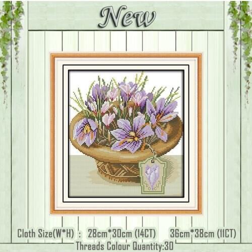 A pot of orchids flower diy painting counted printed on the canvas DMC 11CT 14CT kit NKF Cross Stitch embroidery needlework Sets