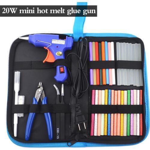 38 IN 1 Glue Gun Set Electric Heat Hot Melt Crafts Repair Tool Professional DIY 110-240V 20W with Luminous glue stick