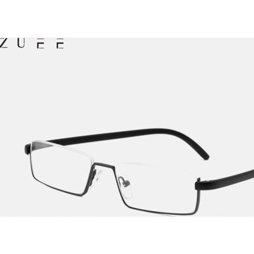 Reading Glasses TR90 Stainless Steel Half Frame Anti-Reflective Unisex Women Men Optical Mirror Presbyopia Eyewear Case