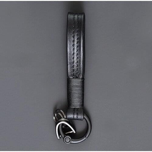 Wholesale Handmade Black Leather Tassel Diy Mens Classic Keychain Keyring For Key Holder Bag Charm Gift Ideas Online Sale