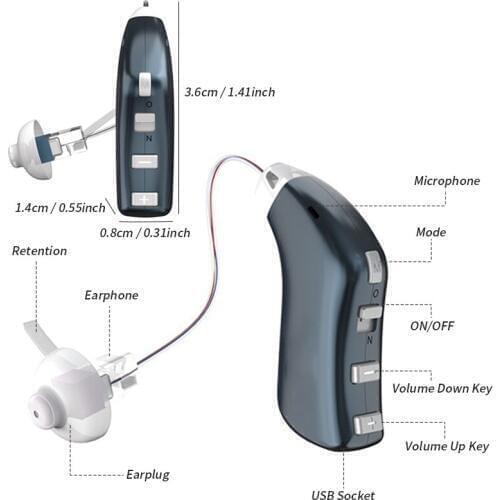 6 Channel Best Hearing Aids Rechargeable Hearing Aid Auidphones Microphone Amplifier To Profound Deaf Hearing Aids Dropshipping