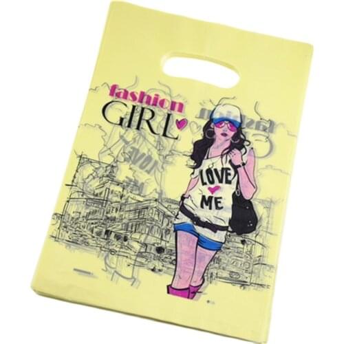 New Style Wholesale 100pcs/lot 20*30cm Luxury Fashion Girl Clothing Packaging Plastic Gift Bags For Hair Extensions