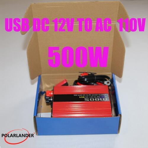 Polarlander Power Inverter 500W DC 24V to AC 110V/ DC 12V to AC 110V/ 12V to AC 220V/ DC 24V to AC 220V Power Inverter