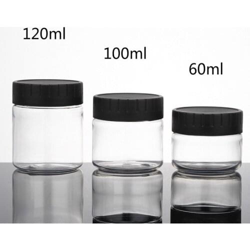 20pcs 60ml 100ml 120ml transparent plastic empty bottle PET cream jar mask aloe vera gel eye mask skin care packaging