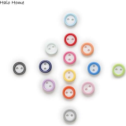Colorful 100pcs 2 Hole Round Resin Buttons Home Decor Sewing Scrapbooking Clothing DIY Making 11mm