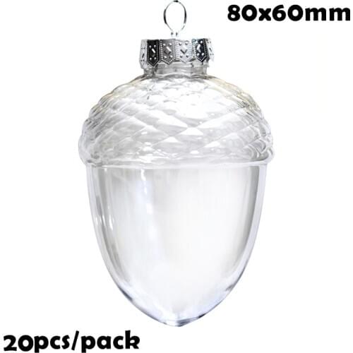 Promotion - 20 Pieces x DIY Paintable/Shatterproof/Fillable Christmas Decoration Ball/Ornamentl 80mm Plastic Pinecone Nut/Acorn