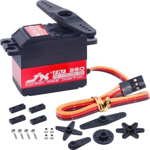 JX PDI-HV5932MG 360 32kg 360° Continuous Rotation High Precision Metal Gear Digital Coreless Servo Robot For RC Car Crawler Boat