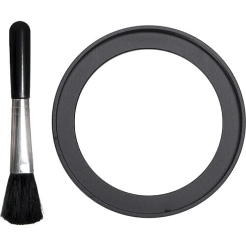1Pcs Replacement for Adapter Ring 49Mm To 58Mm Black for Camera & 1Pcs Camera Dust Cleaner Cleaning Lens Brush