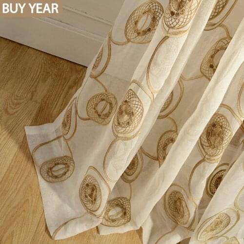 Modern Simple Curtains for Dining Living Room Bedroom European-style CurtainEmbroidered Fabric Fashion ModernTulle Customization