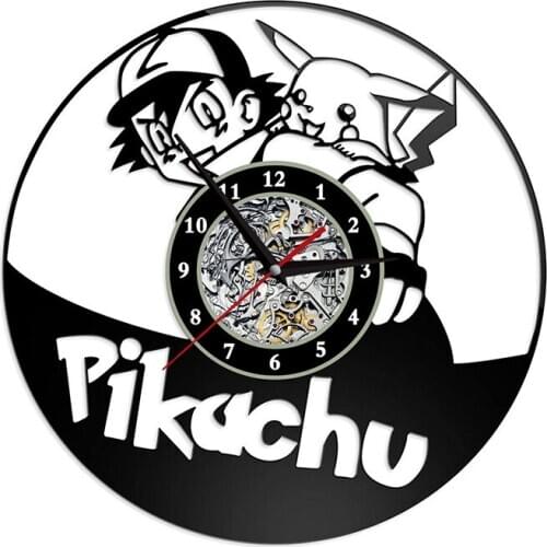 TAKARA TOMY Pokemon Creative Anime Hanging Picture Film and Television Wall Clock Decoration Crafts Home Decoration Products