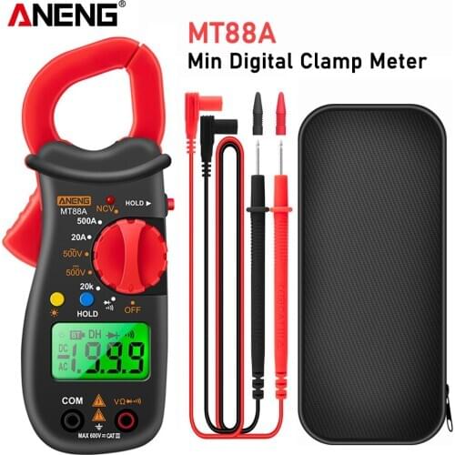 ANENG MT88A Clamp Meter Multimeter LCD Digital Universal Meter 1999 Counts Auto Range Handheld DC/AC Voltage Voltmeter