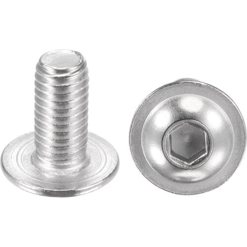 Uxcell M8x20mm 304 Stainless Steel Flanged Button Head Socket Cap Screws 50pcs