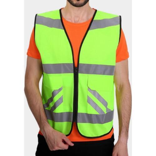 High Visibility Yellow Reflective Safety Vest with Reflective Strips, Made from Breathable and Neon Fabric - Universal Style-A