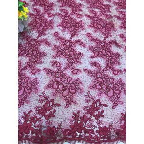 High Quality Lace Fabric Gold Line Sequin Embroidery French Tulle Mesh Design Sewing Party Dress Skirt Strap 5 Yards Wholesale