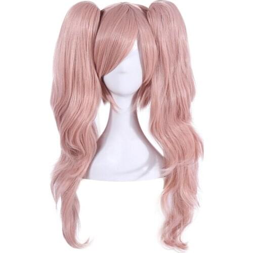 Anime Danganronpa Cosplay Enoshima Junko Wig Halloween Women Wigs + White Black Bear Hairpins Cosplay Costume Wig