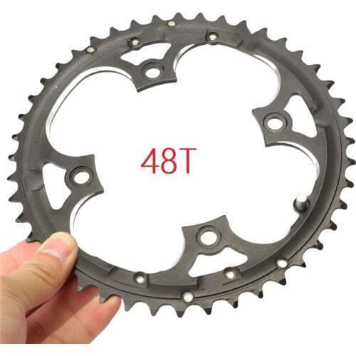 104BCD Chainring 48T 7/8/9 Speed Crank Carbon Steel Bike Crankset Chain Ring MTB Road Bike Chainwheel for Shimano SLX XT