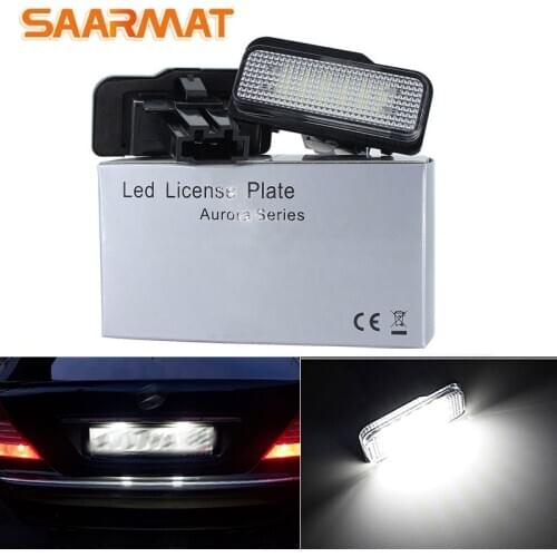 2PCS No Error For Mercedes BENZ S-CLASS W211 C-CLASS W203 W219 SLK R171 Car Rear white LED license plate light number plate lamp