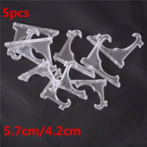 5pcs 5.7cm/4.2cm Mini Clear Plastice Coin Medal Gem Badge Golf Post Card Easels Coin Display Stand Display Plate Holders