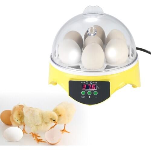 7Egg Mini Digital Egg Incubator Hatcher Transparent Egg Hatching Machine Automatic Temperature Control For Chicken Duck Bird Egg
