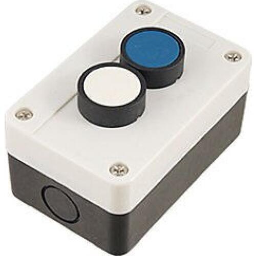 AC 400V White Blue Cap NO Contact Push Button Station