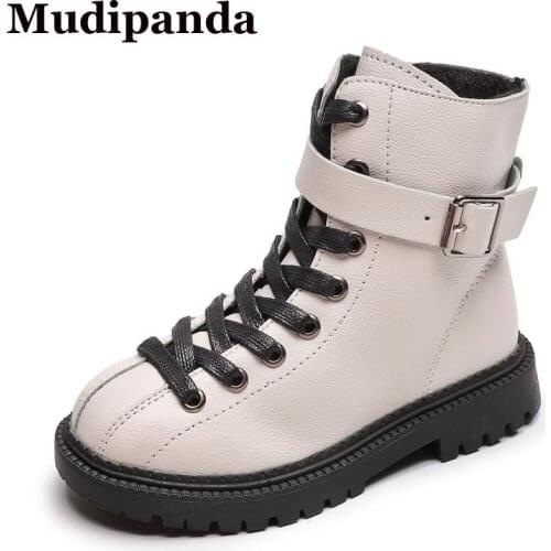 Mid-Childrens Winter Boots Baby Girl Shoes Kids Leather Shoes Martin Boots Of Boy Non-slip Ankle Student Newborn First Walk