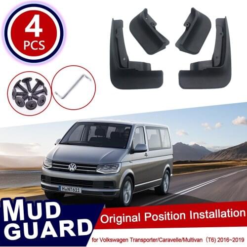 For Volkswagen VW Transporter T6 Caravelle Multivan 2016~2019 Car Mud Flaps Mudguard Splash Guards Fender Mudflaps 2017 2018