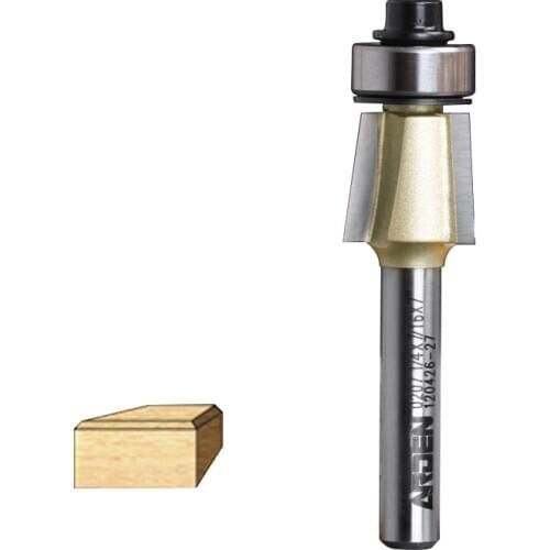 Woodworking Tool Triple Flutes Straight Bit W/Bearing Router Bit 1/4*7/16*7 Deg 1/4" Shank - Arden A0207054