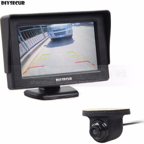 DIYSECUR Wlred 4.3 Inch TFT LCD Car Monitor + Waterproof Rear View Car Camera for Rear / Front / Side View