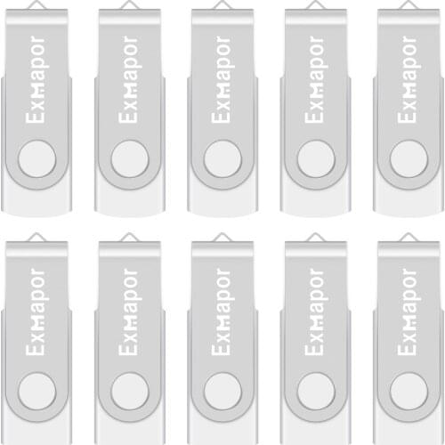 Flash Drive, Exmapor USB Flash Drive 1 GB X 10 Bulk Memory Stick 2GB Jump Drive External Drives 4GB USB Stick USB Storage 16GB