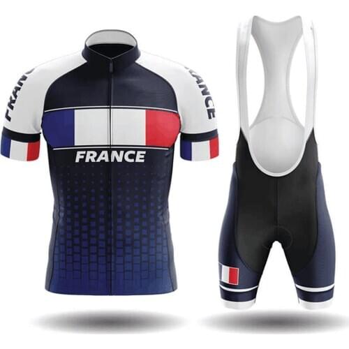 France uniformes de ciclismo Breathable cycling Jersey short sleeve Men 20D gel Bib Shorts Triathlon ropa ciclismo 2020