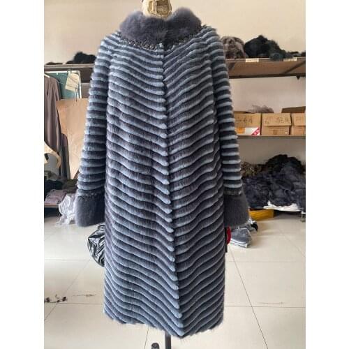 HDHOHR 2021 High Quality Knitted Mink Fur Coats Fashion Natural Mink Fur Jackets Winter Female Warm Long Genuine Fur Parkers