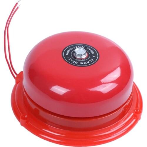 HOT-AC 220V 100mm 4 inch Dia Schools Fire Alarm Round Shape Electric Bell Red