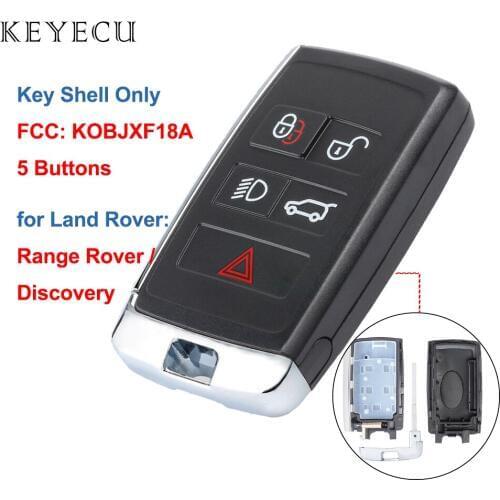 Keyecu Shell Only Remote Car Key Case Cover 5 Buttons for Land Rover Range Rover Evoque Discovery Sport - FCC ID: KOBJXF18A