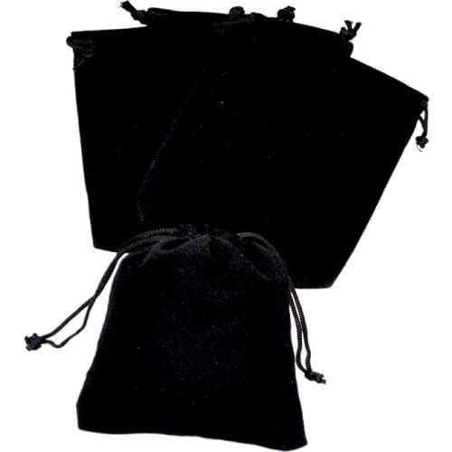 Classic Black Velvet Drawstrings Bag Jewelry Pouches Wedding Christmas Boutique Packaging Velvet Gift Bags 9 X12 cm