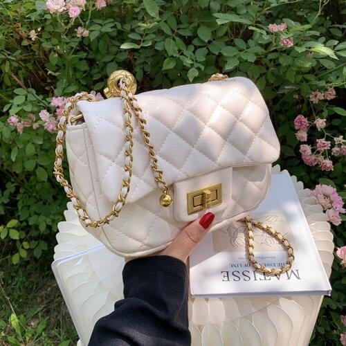 Women Chian Small Flap Crossbody Bags Luxury Replica Brand Designer PU Leather Lattice Shoulder Bags Ladies Purses and Handbags