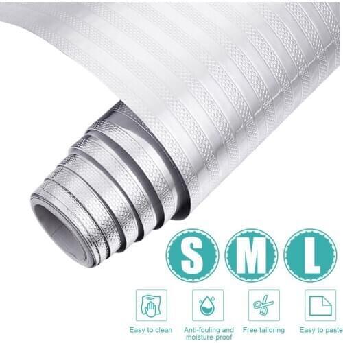 40x200/500cm Kitchen Oil-proof Waterproof Stickers Aluminum Foil Kitchen Stove Cabinet Self Adhesive Wall Sticker DIY Wallpaper