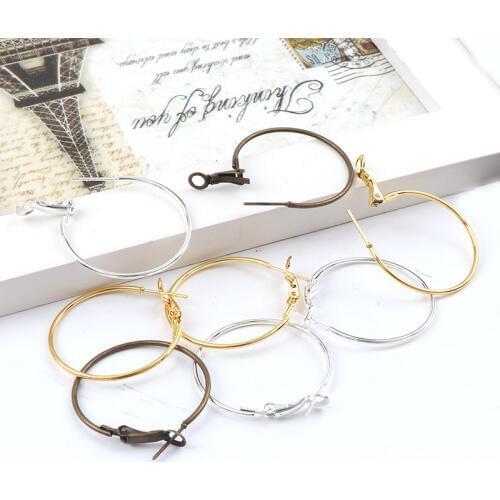 30mm Metal Super Big Circles Round Hoop Earring Pin Earnuts Ear Pad Plugging Back Stopper Setting DIY Earring Earstud Findings